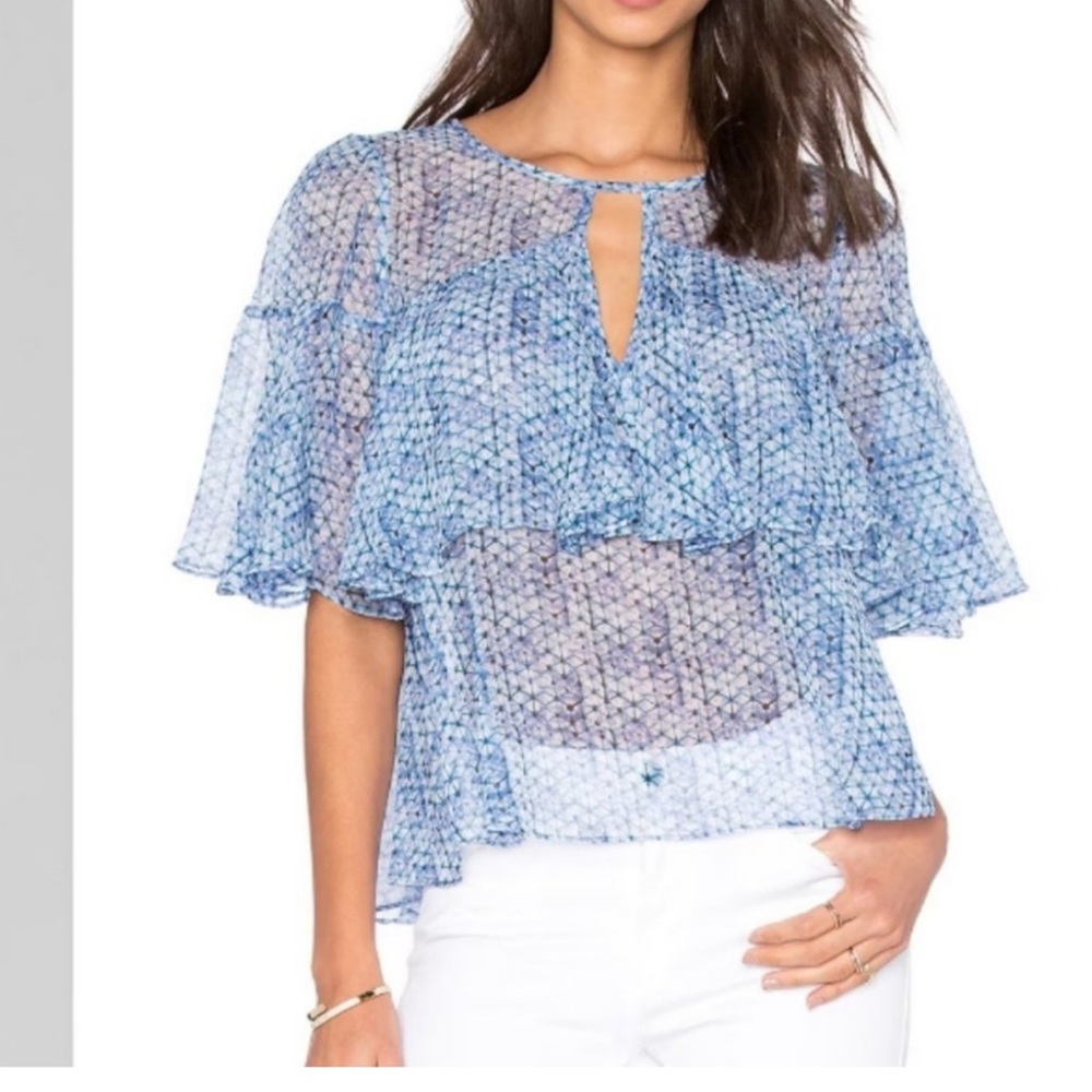 NWT 100% silk Rebecca Tyler Shibori blouse size 4